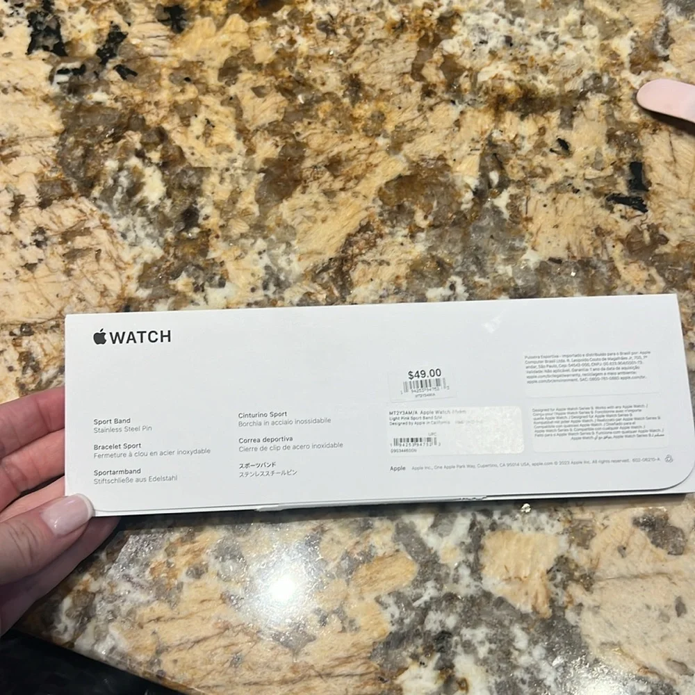 Apple Watch small medium blush pink band